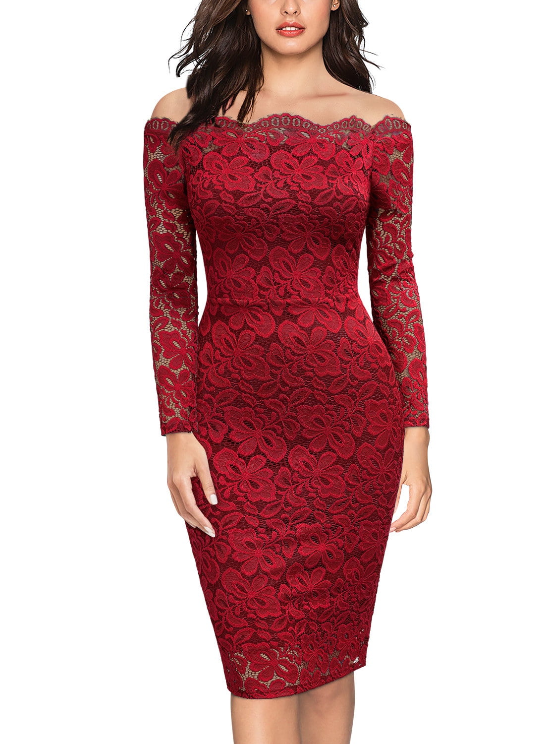 Wedding Off Shoulder Pencil Dress